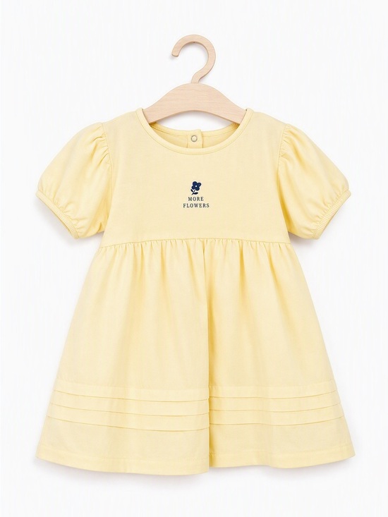 Zara Other - Zara Toddler Girl Pastel Yellow More Flowers Spring Dress Babydoll Puff Sleeve